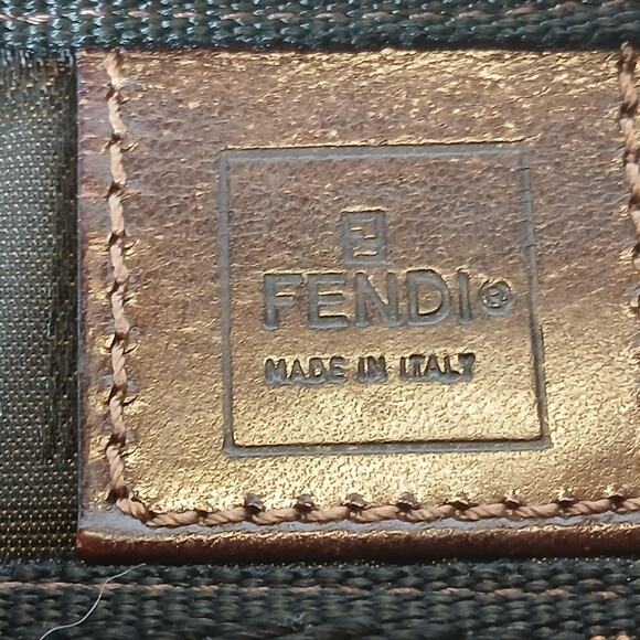 Fendi Vintage Leather Trimmed Zucca Brown Medium Foldable Tote - Picture 2 of 12